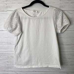 🌈 couture brooch lace sleeve top